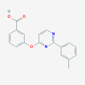 molecular formula C18H14N2O3 B1387267 3-{[2-(3-Methylphenyl)pyrimidin-4-yl]oxy}benzoic acid CAS No. 1170107-96-6