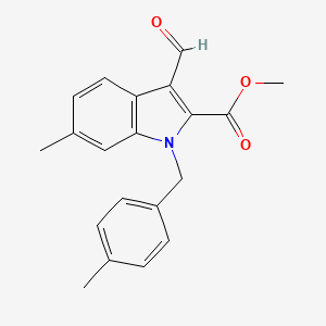 molecular formula C20H19NO3 B1387268 Methyl 3-formyl-6-methyl-1-(4-methylbenzyl)-1H-indole-2-carboxylate CAS No. 1170417-57-8