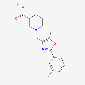 molecular formula C18H22N2O3 B1387271 1-{[5-Methyl-2-(3-methylphenyl)-1,3-oxazol-4-yl]methyl}piperidine-3-carboxylic acid CAS No. 1170791-18-0