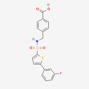 molecular formula C18H14FNO4S2 B1387273 4-[({[5-(3-Fluorophenyl)-2-thienyl]sulfonyl}amino)methyl]benzoic acid CAS No. 1172045-66-7