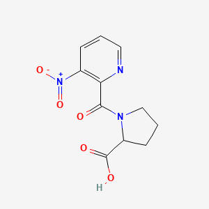 molecular formula C11H11N3O5 B1387276 1-[(3-Nitropyridin-2-yl)carbonyl]proline CAS No. 1452577-18-2