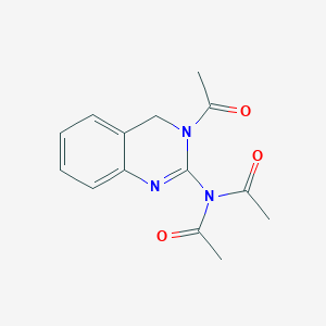 molecular formula C14H15N3O3 B13872860 N-acetyl-N-(3-acetyl-4H-quinazolin-2-yl)acetamide 