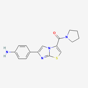 {4-[3-(Pyrrolidin-1-ylcarbonyl)imidazo[2,1-b][1,3]thiazol-6-yl]phenyl}amine