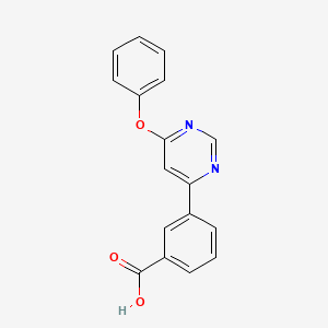 molecular formula C17H12N2O3 B1387295 3-(6-Phenoxypyrimidin-4-yl)benzoic acid CAS No. 1171849-34-5