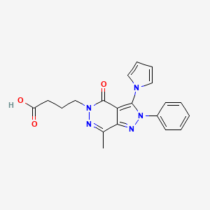 4-[7-Methyl-4-oxo-2-phenyl-3-(1H-pyrrol-1-yl)-2,4-dihydro-5H-pyrazolo[3,4-d]pyridazin-5-yl]butanoic acid