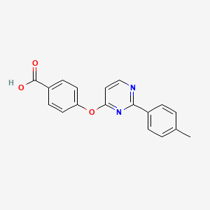 molecular formula C18H14N2O3 B1387308 4-{[2-(4-Methylphenyl)pyrimidin-4-yl]oxy}benzoic acid CAS No. 1172462-12-2