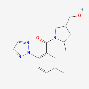 molecular formula C16H20N4O2 B13873368 [4-(Hydroxymethyl)-2-methylpyrrolidin-1-yl]-[5-methyl-2-(triazol-2-yl)phenyl]methanone CAS No. 1224433-87-7