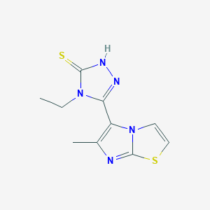 4-ethyl-5-(6-methylimidazo[2,1-b][1,3]thiazol-5-yl)-4H-1,2,4-triazole-3-thiol