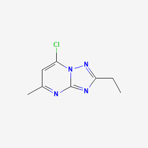 molecular formula C8H9ClN4 B1387353 7-Chloro-2-ethyl-5-methyl-[1,2,4]triazolo[1,5-a]pyrimidine CAS No. 28565-42-6