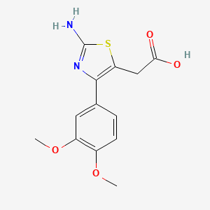 molecular formula C13H14N2O4S B1387356 [2-Amino-4-(3,4-dimethoxy-phenyl)-thiazol-5-yl]-acetic acid CAS No. 1018239-11-6