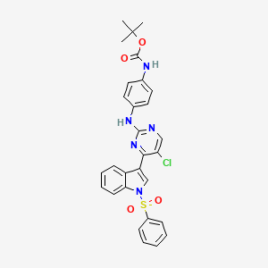 molecular formula C29H26ClN5O4S B13873666 tert-butyl N-[4-[[4-[1-(benzenesulfonyl)indol-3-yl]-5-chloropyrimidin-2-yl]amino]phenyl]carbamate 