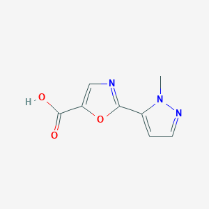 molecular formula C8H7N3O3 B13873669 2-(1-methyl-1H-pyrazol-5-yl)-1,3-oxazole-5-carboxylic acid 