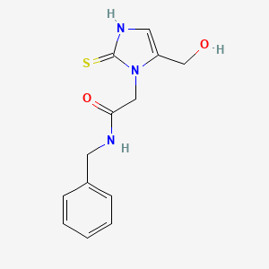 molecular formula C13H15N3O2S B1387367 N-benzyl-2-[5-(hydroxymethyl)-2-mercapto-1H-imidazol-1-yl]acetamide CAS No. 1105190-10-0
