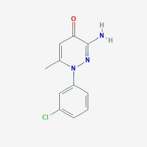 molecular formula C11H10ClN3O B13873696 3-Amino-1-(3-chlorophenyl)-6-methylpyridazin-4-one 