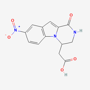 molecular formula C13H11N3O5 B1387372 (8-Nitro-1-oxo-1,2,3,4-tetrahydropyrazino-[1,2-a]indol-4-yl)acetic acid CAS No. 1170486-63-1