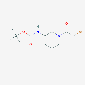 molecular formula C13H25BrN2O3 B13873776 tert-butyl N-[2-[(2-bromoacetyl)-(2-methylpropyl)amino]ethyl]carbamate CAS No. 1284246-82-7