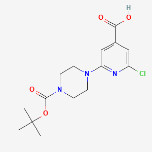 molecular formula C15H20ClN3O4 B13873779 4-(4-Carboxy-6-chloropyridin-2-yl)piperazine-1-carboxylic acid tert-butyl ester 
