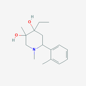 4-Ethyl-1,3-dimethyl-6-(2-methylphenyl)piperidine-3,4-diol