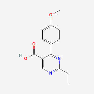 molecular formula C14H14N2O3 B1387380 2-Ethyl-4-(4-methoxyphenyl)pyrimidine-5-carboxylic acid CAS No. 1172556-47-6
