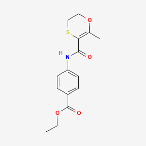 molecular formula C15H17NO4S B1387384 Ethyl 4-{[(2-methyl-5,6-dihydro-1,4-oxathiin-3-yl)carbonyl]amino}benzoate CAS No. 13582-65-5