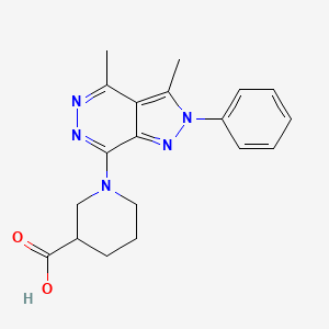 molecular formula C19H21N5O2 B1387386 1-(3,4-Dimethyl-2-phenyl-2H-pyrazolo[3,4-d]pyridazin-7-yl)piperidine-3-carboxylic acid CAS No. 903157-29-9