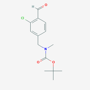 molecular formula C14H18ClNO3 B13873872 tert-butyl N-[(3-chloro-4-formylphenyl)methyl]-N-methylcarbamate 