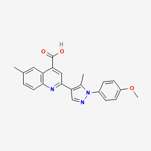 molecular formula C22H19N3O3 B1387389 2-[1-(4-Methoxyphenyl)-5-methyl-1H-pyrazol-4-yl]-6-methylquinoline-4-carboxylic acid CAS No. 1171538-77-4