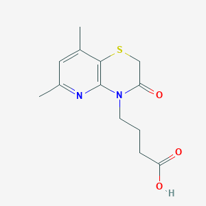 molecular formula C13H16N2O3S B1387395 4-(6,8-Dimethyl-3-oxo-2,3-dihydro-4H-pyrido[3,2-b][1,4]thiazin-4-yl)butanoic acid CAS No. 1171196-30-7