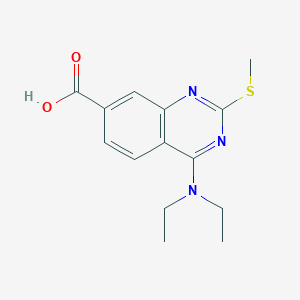 molecular formula C14H17N3O2S B1387397 4-(Diethylamino)-2-(methylthio)quinazoline-7-carboxylic acid CAS No. 1172506-05-6