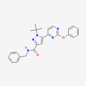 molecular formula C25H25N5O2 B13873976 N-benzyl-1-tert-butyl-5-(2-phenoxypyrimidin-4-yl)pyrazole-3-carboxamide 