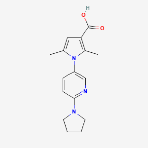 2,5-Dimethyl-1-(6-pyrrolidin-1-ylpyridin-3-yl)-1H-pyrrole-3-carboxylic acid