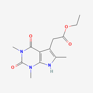 molecular formula C13H17N3O4 B1387405 Ethyl (1,3,6-trimethyl-2,4-dioxo-2,3,4,7-tetrahydro-1H-pyrrolo[2,3-d]pyrimidin-5-yl)acetate CAS No. 1170983-12-6