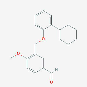 molecular formula C21H24O3 B1387413 3-[(2-Cyclohexylphenoxy)methyl]-4-methoxybenzaldehyde CAS No. 933829-46-0