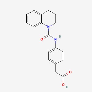 molecular formula C18H18N2O3 B1387419 {4-[(3,4-Dihydroquinolin-1(2H)-ylcarbonyl)amino]phenyl}acetic acid CAS No. 1170601-59-8
