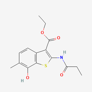 Ethyl 7-hydroxy-6-methyl-2-(propionylamino)-1-benzothiophene-3-carboxylate