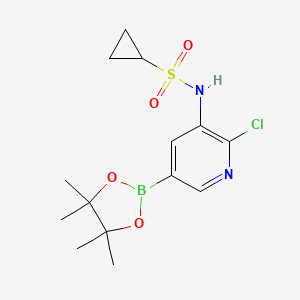molecular formula C14H20BClN2O4S B13874401 N-[2-chloro-5-(4,4,5,5-tetramethyl-1,3,2-dioxaborolan-2-yl)pyridin-3-yl]cyclopropanesulfonamide 