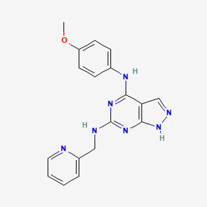 molecular formula C18H17N7O B1387441 N4-(4-methoxyphenyl)-N6-(pyridin-2-ylmethyl)-1H-pyrazolo[3,4-d]pyrimidine-4,6-diamine CAS No. 1105224-27-8