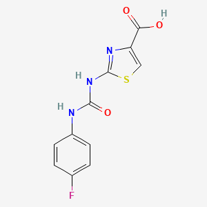 molecular formula C11H8FN3O3S B1387447 2-({[(4-Fluorophenyl)amino]carbonyl}amino)-1,3-thiazole-4-carboxylic acid CAS No. 1105191-83-0