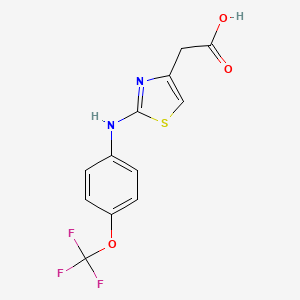 molecular formula C12H9F3N2O3S B1387449 (2-{[4-(Trifluoromethoxy)phenyl]amino}-1,3-thiazol-4-yl)acetic acid CAS No. 918793-32-5
