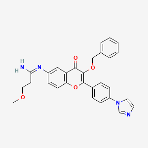 molecular formula C29H26N4O4 B13874527 N'-[2-(4-imidazol-1-ylphenyl)-4-oxo-3-phenylmethoxychromen-6-yl]-3-methoxypropanimidamide 