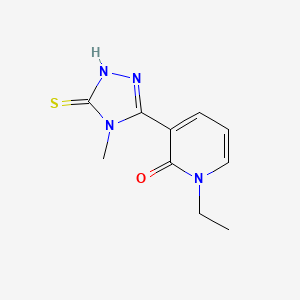 molecular formula C10H12N4OS B1387453 1-ethyl-3-(5-mercapto-4-methyl-4H-1,2,4-triazol-3-yl)pyridin-2(1H)-one CAS No. 1105196-08-4