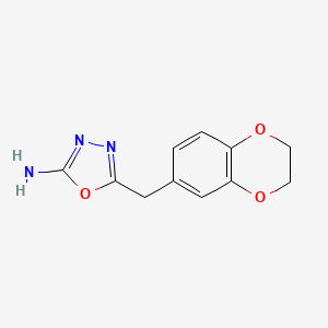 molecular formula C11H11N3O3 B1387456 5-(2,3-Dihydro-1,4-benzodioxin-6-ylmethyl)-1,3,4-oxadiazol-2-amine CAS No. 1105194-19-1
