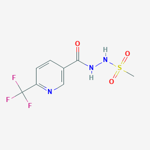 molecular formula C8H8F3N3O3S B1387464 N'-{[6-(trifluoromethyl)-3-pyridinyl]carbonyl}methanesulfonohydrazide CAS No. 1092346-12-7