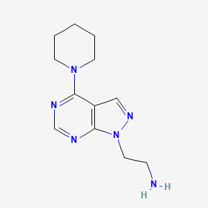 molecular formula C12H18N6 B1387468 [2-(4-piperidin-1-yl-1H-pyrazolo[3,4-d]pyrimidin-1-yl)ethyl]amine CAS No. 1105196-28-8