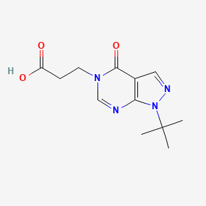 molecular formula C12H16N4O3 B1387470 3-(1-tert-butyl-4-oxo-1,4-dihydro-5H-pyrazolo[3,4-d]pyrimidin-5-yl)propanoic acid CAS No. 1105196-70-0