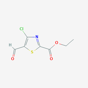 molecular formula C7H6ClNO3S B13874827 Ethyl 4-chloro-5-formyl-1,3-thiazole-2-carboxylate 