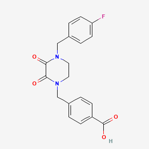 molecular formula C19H17FN2O4 B1387505 4-{[4-(4-Fluorobenzyl)-2,3-dioxopiperazin-1-yl]methyl}benzoic acid CAS No. 1173052-48-6