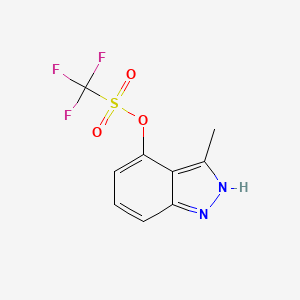 molecular formula C9H7F3N2O3S B13875060 3-Methyl-1H-indazol-4-yl trifluoromethanesulfonate 
