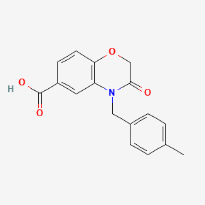 molecular formula C17H15NO4 B1387508 4-(4-Methylbenzyl)-3-oxo-3,4-dihydro-2H-1,4-benzoxazine-6-carboxylic acid CAS No. 1172519-12-8