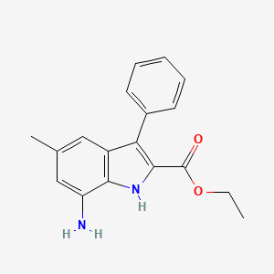 molecular formula C18H18N2O2 B1387512 ethyl 7-amino-5-methyl-3-phenyl-1H-indole-2-carboxylate CAS No. 1171609-85-0